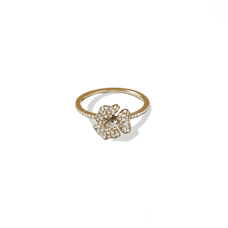 Luxury Handcrafted Jewelry For Elegant Looks Bloom Mini Flower White Diamond Ring