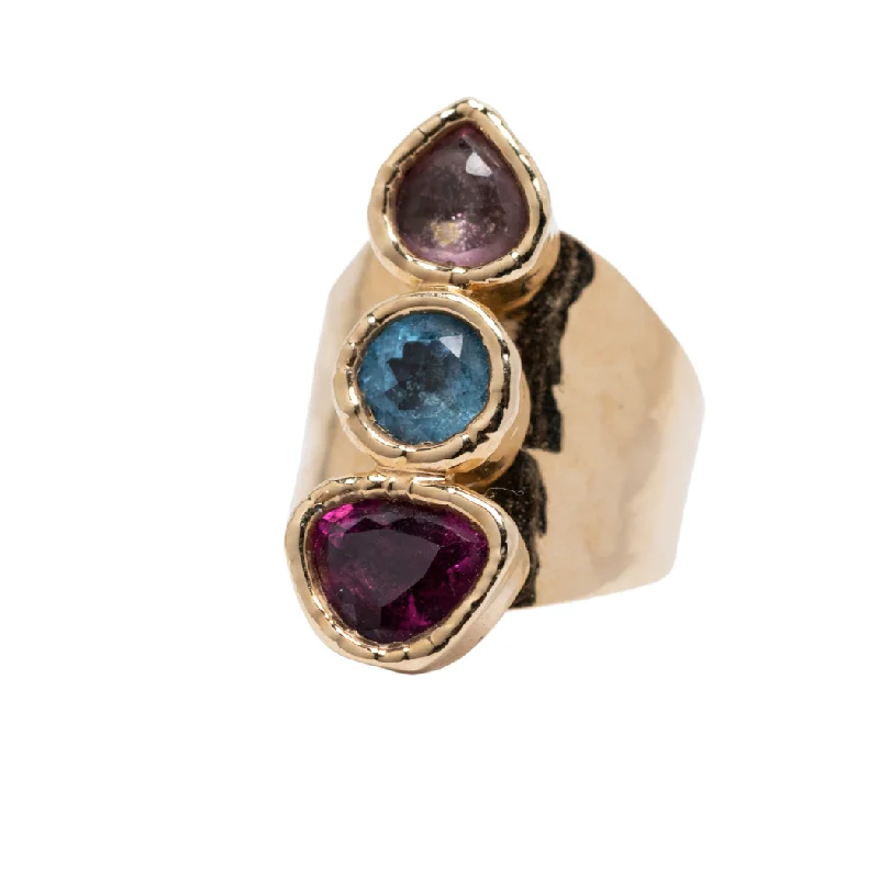 Personalized Jewelry Sale – Unique Pieces At Great Prices Blue Topaz, Amethyst & Garnet Cocktail Ring