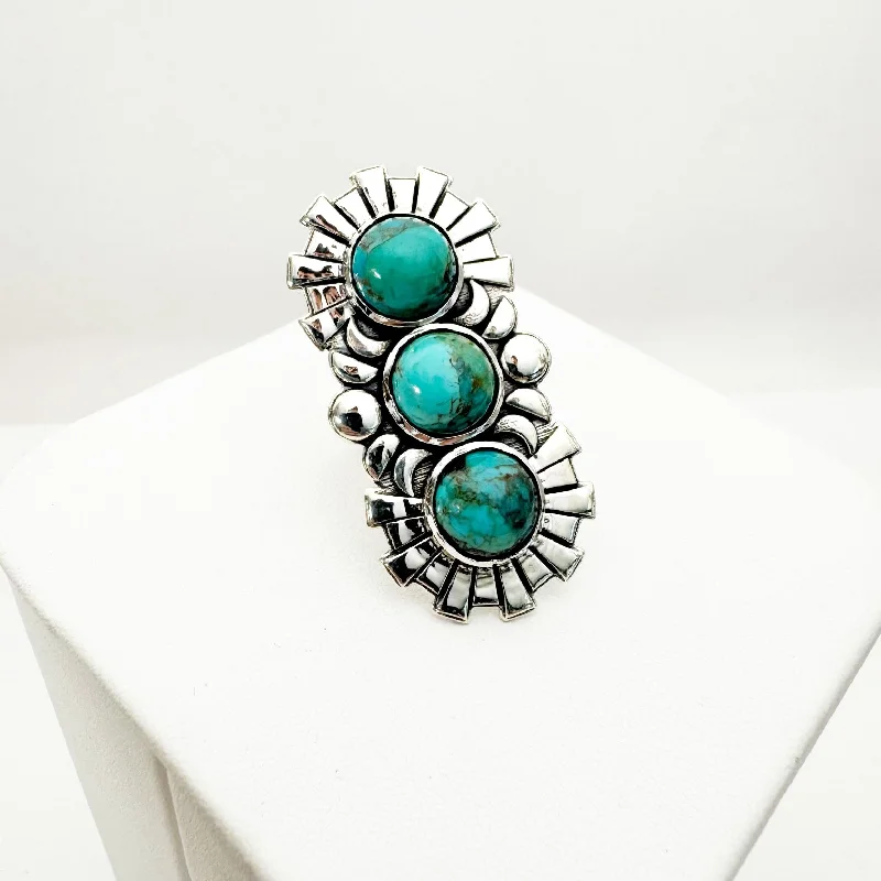 Affordable Glamour – Premium Jewelry At Special Prices Circle of Life Crawler Ring - Kingman Turquoise