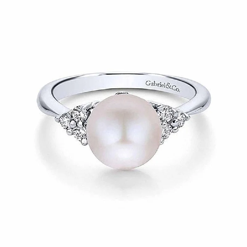 Buy More, Save More On Stunning Jewelry Designs Cultured Pearl and Diamond Ring