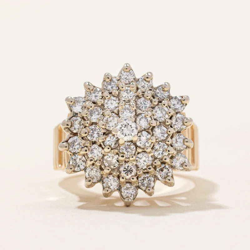 Discounted Jewelry For A Glamorous Look Diamond Cluster Cocktail Ring | 1.74ctw | SZ 7.25 |