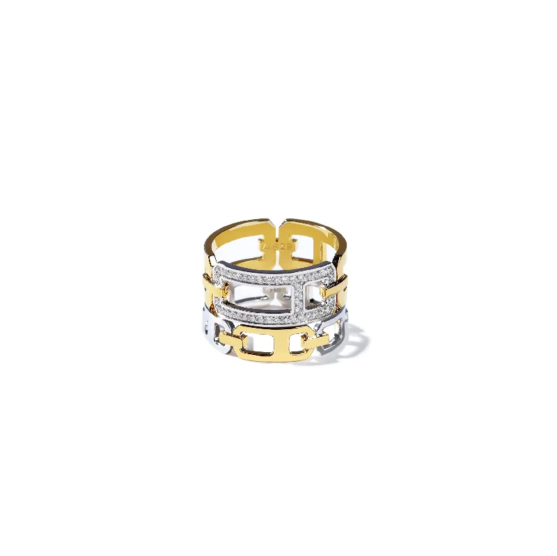 Discounted Jewelry For A Glamorous Look DNA Pave Diamond Double Ring