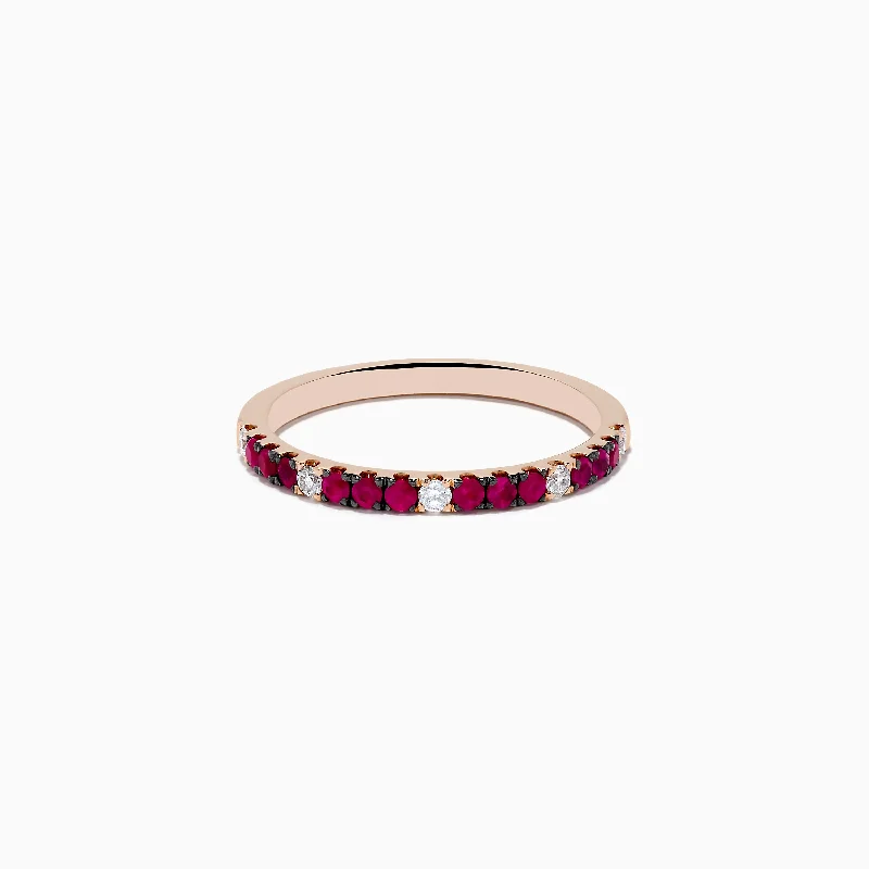 Timeless Elegance, Temporary Discounts – Act Fast 14k Rose Gold Ruby and Diamond Stacking Band