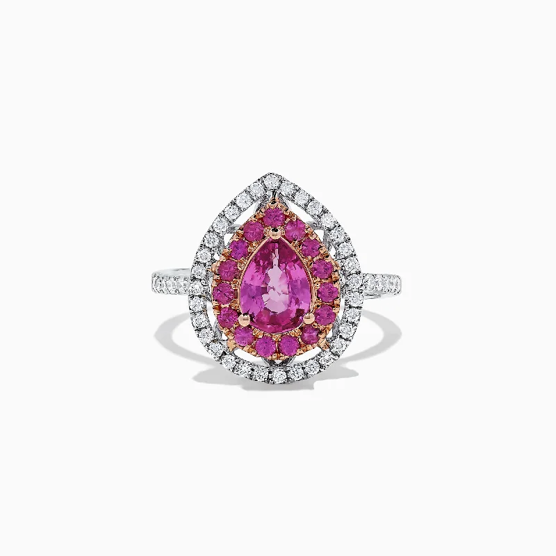 Unique Jewelry For Less – Shop The Sale Now 14K White Gold Pink Sapphire and Diamond Ring, 1.85 TCW Unique Jewelry For Less – Shop The Sale Now 14K White Gold Pink Sapphire and Diamond Ring, 1.85 TCW