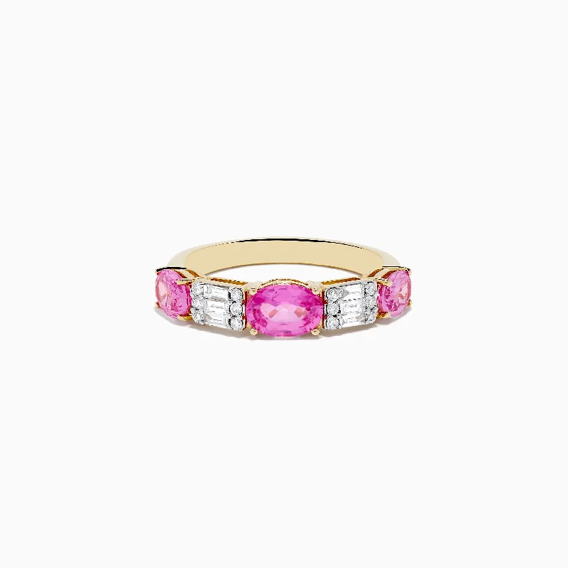 Huge Savings On Timeless Jewelry Collections 14k Yellow Gold Pink Sapphire and Diamond Ring