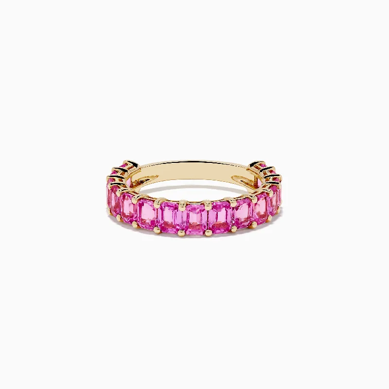 Big Discounts On Elegant Jewelry Collections 14k Yellow Gold Pink Sapphire Band Ring