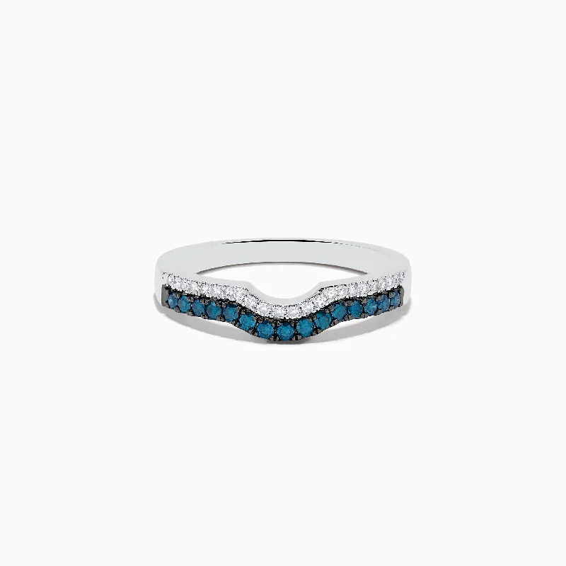 Classic And Modern Jewelry Styles On Sale Bella Bleu 14K White Gold Blue and White Diamond Ring