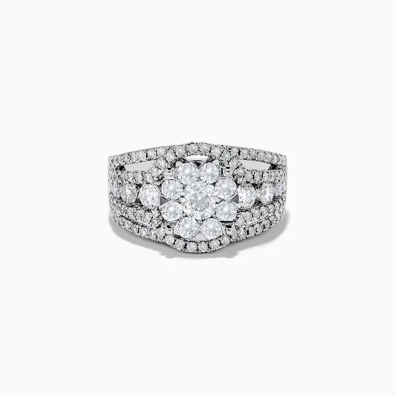 Flash Jewelry Sale – Get Stunning Pieces At Low Prices Bouquet 14K White Gold Diamond Cluster Ring 1.98 TCW