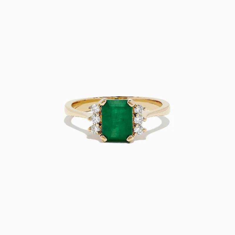 Get Your Favorite Jewelry At The Best Price Brasilica 14K Yellow Gold Emerald and Diamond Ring, 1.57 TCW Get Your Favorite Jewelry At The Best Price Brasilica 14K Yellow Gold Emerald and Diamond Ring, 1.57 TCW