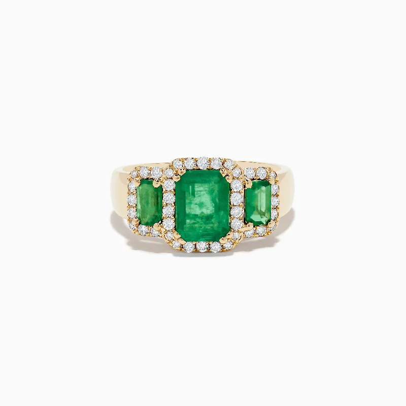Get Your Favorite Jewelry At The Best Price Brasilica 14K Yellow Gold Emerald and Diamond Ring