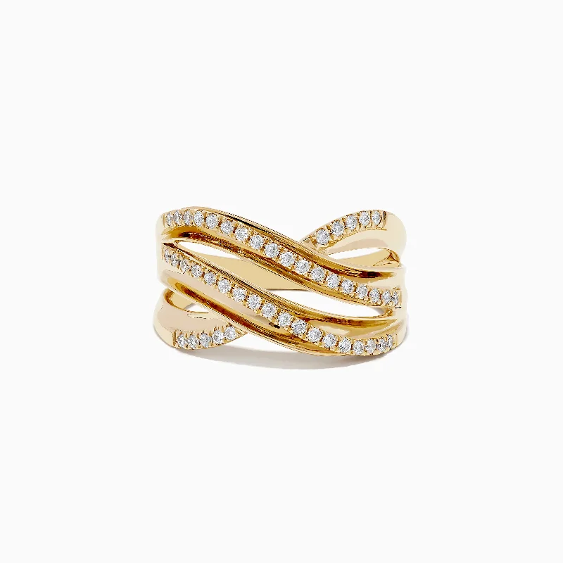 Unmissable Discounts On Timeless Jewelry Pieces D'oro 14K Yellow Gold Diamond Crossover Ring Unmissable Discounts On Timeless Jewelry Pieces D'oro 14K Yellow Gold Diamond Crossover Ring