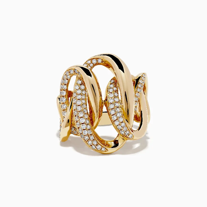 Luxury Jewelry Sale – Elegant Styles At Unbeatable Prices D'Oro 14k Yellow Gold Diamond Statement Ring