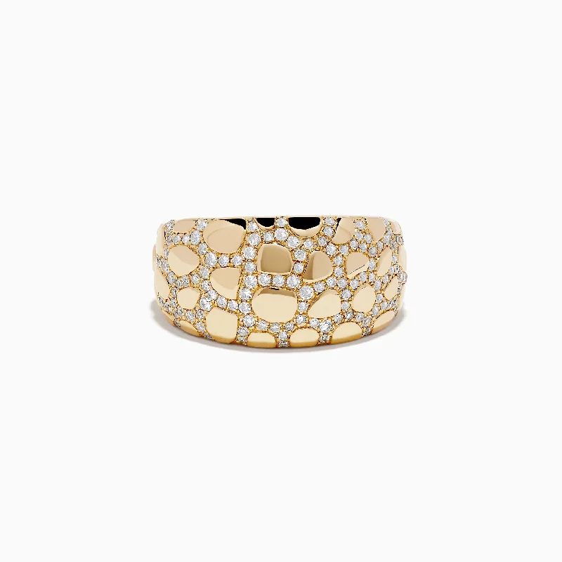 Trending Jewelry Now Available At Exclusive Prices D'oro 14K Yellow Gold Animal Print Diamond Ring