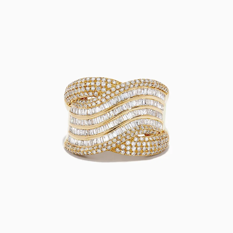 Affordable Luxury Jewelry – Style At A Great Price D'oro 14K Yellow Gold Diamond Statement Ring 1.37 TCW