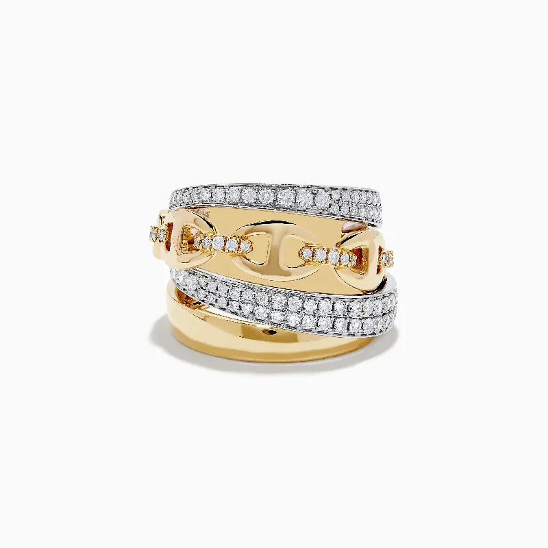 Buy More, Save More On Stunning Jewelry Pieces Duo 14K 2-Tone Gold Anchor Chain Diamond Ring Buy More, Save More On Stunning Jewelry Pieces Duo 14K 2-Tone Gold Anchor Chain Diamond Ring