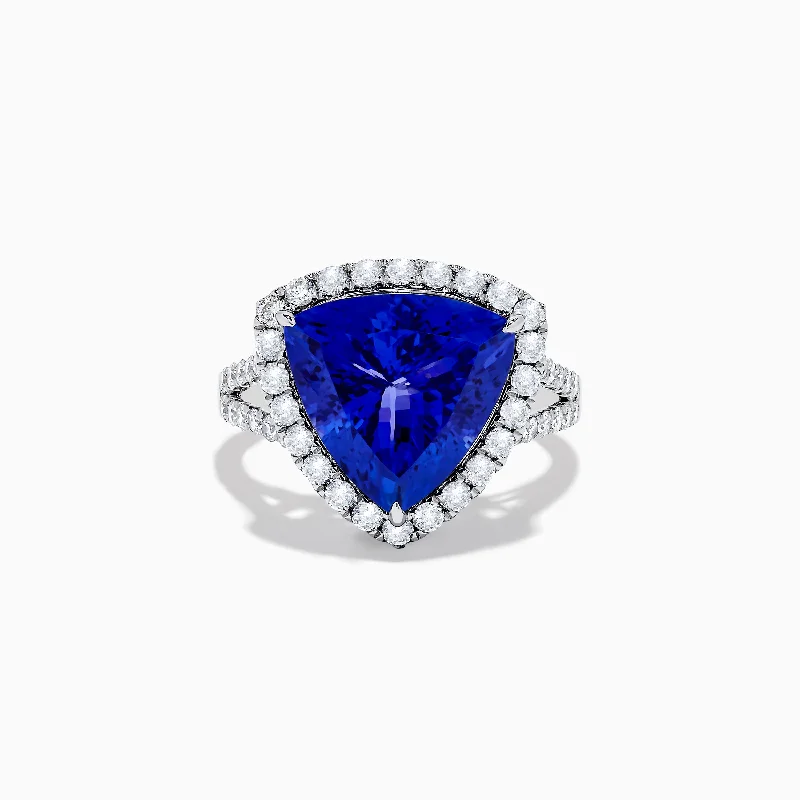 Exclusive Gemstone Jewelry At Special Prices Hematian 14K White Gold Tanzanite and Diamond Ring