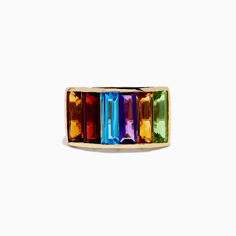 Shop Dazzling Jewelry At The Best Prices Mosaic 14K Yellow Gold Amethyst, Topaz, Citrine, Garnet & Peridot Ring