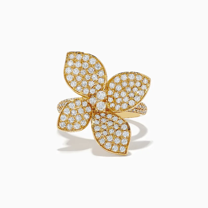 Personalized Jewelry Sale – Unique Pieces At Great Prices Nature 14k Yellow Gold Diamond Flower Ring 1.77 TCW