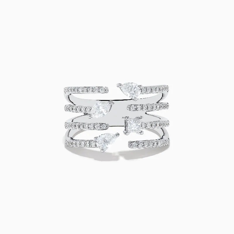 Affordable Glamour – Premium Jewelry For Less Pave Classica 14k White Gold Open Shank Diamond Ring