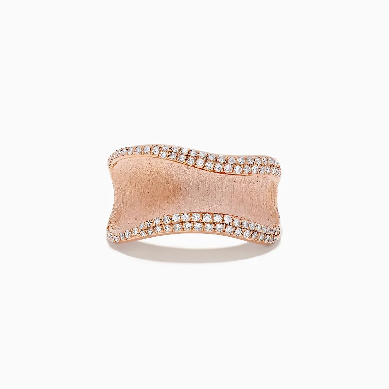 Get The Jewelry You Love At A Price You Love Pave Rose 14k Textured Rose Gold Diamond Ring