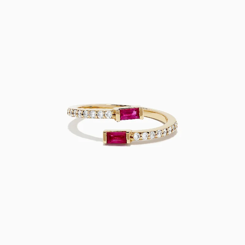 Exclusive Jewelry Offers – Sparkle For Less Ruby Royale 14K Yellow Gold Ruby and Diamond Bypass Ring, 0.52 TCW Exclusive Jewelry Offers – Sparkle For Less Ruby Royale 14K Yellow Gold Ruby and Diamond Bypass Ring, 0.52 TCW