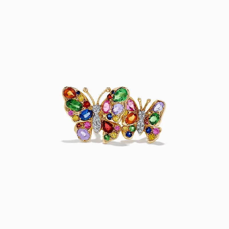 Elevate Your Jewelry Collection With Limited-Time Savings Watercolors 14K Gold Multi Sapphire and Diamond Butterfly Ring Elevate Your Jewelry Collection With Limited-Time Savings Watercolors 14K Gold Multi Sapphire and Diamond Butterfly Ring