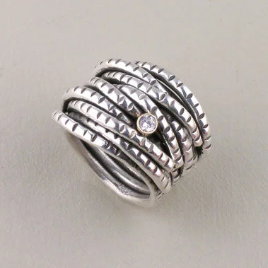 Exclusive Jewelry Bundles At Discounted Rates Entwined Ring with White Topaz  (R215wt)