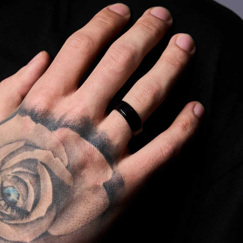 Limited-Time Offer On Premium Jewelry Collections Flat Band Ring - Black