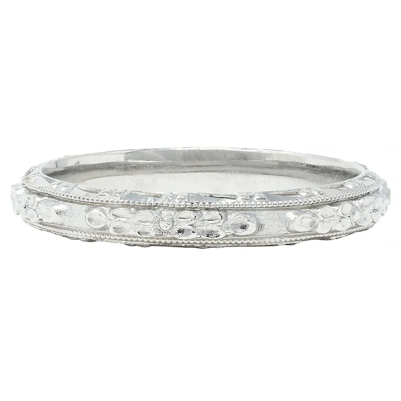 Shop Trending Jewelry With Exclusive Savings Friedman Ring Co. Art Deco 18 Karat White Gold Vintage Orange Blossom Wedding Band Ring
