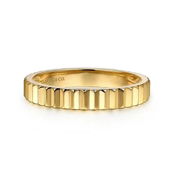 Luxury Jewelry Now At Special Promotional Rates Gabriel & Co. Gold Fluted Stackable Ring