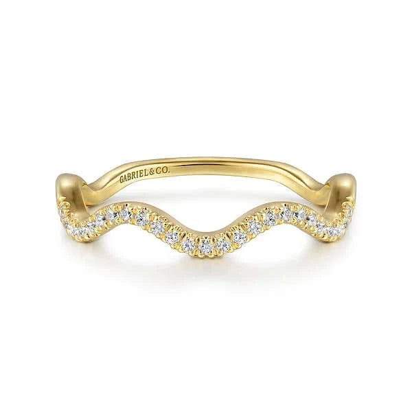 Romantic Heart-Shaped Jewelry For Special Gifts Gabriel & Co. Diamond Wave Stackable Ladies Ring