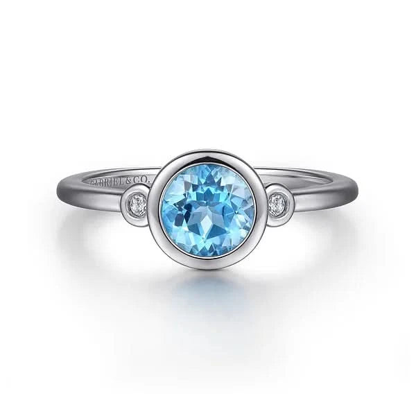 Holiday Jewelry Sale – Perfect Gifts At Great Prices Gabriel & Co. Sterling Silver Blue Topaz and Diamond Ring