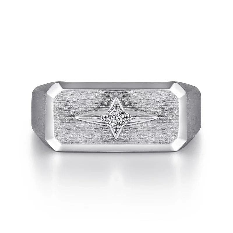 Flash Sale On Exquisite Jewelry – Don't Miss Out Gabriel & Co. Wide 925 Sterling Silver North Star Ring in Satin Finish