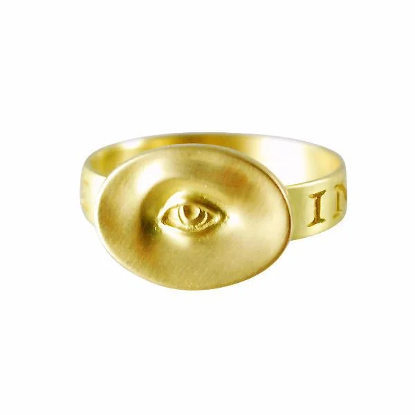 Breathtaking Jewelry At Limited-Time Savings Gabriella Kiss 18k Small Eye Love Token Ring Inscribed with "Invigilare"