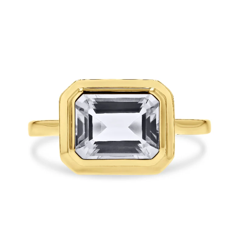 Handmade Pearl Jewelry For Timeless Elegance Quartz Emerald-Cut Ring