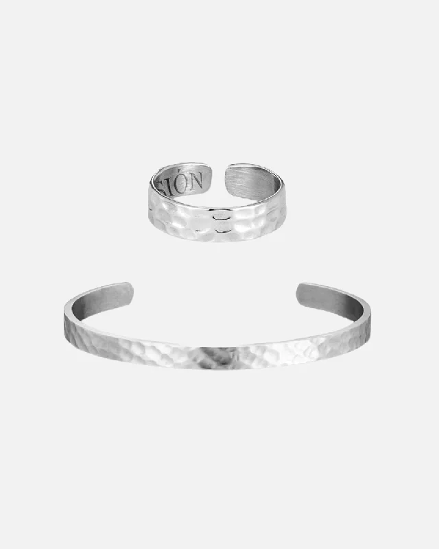 Huge Savings On Timeless Jewelry Collections HAMMERED CUFF & RING BUNDLE