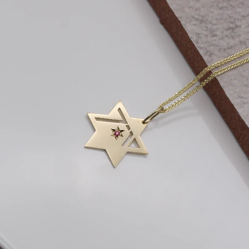 Everyday Jewelry Essentials Now On Sale Heroism Star Of David Gold Pendant With Ruby