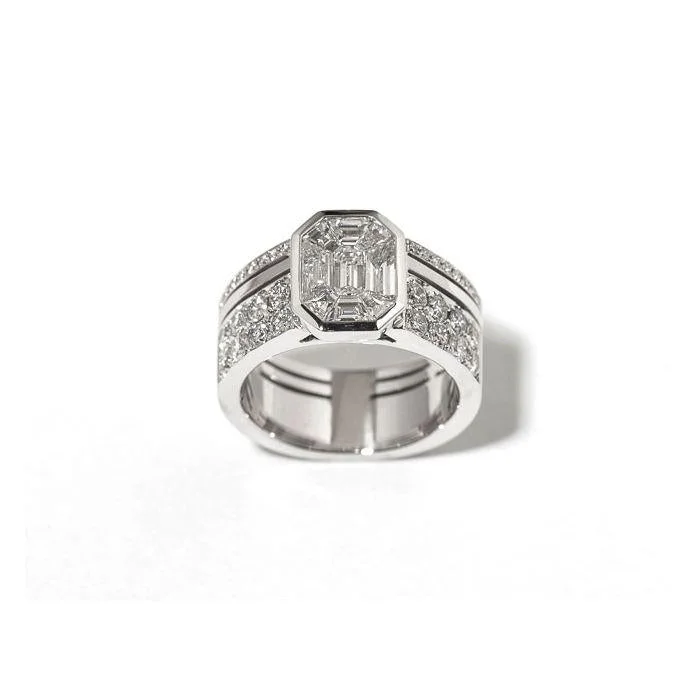 Premium Jewelry At Special Low Prices For A Limited Time Illusion Diamond Pave Band Ring