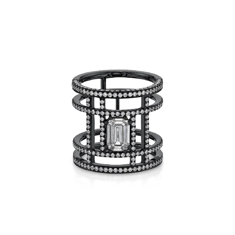 Special Jewelry Deals – Upgrade Your Collection Illusion Diamonds Pave Black Tube Ring