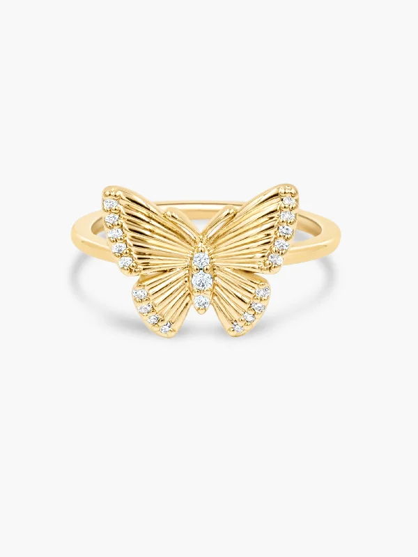 Bohemian-Inspired Jewelry For Free-Spirited Fashion Large Butterfly Ring