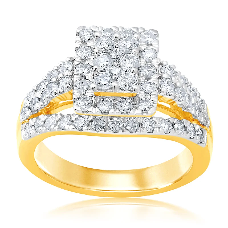 Fashion-Forward Geometric Jewelry For Contemporary Style Luminesce Lab Grown 1.50 Carat Diamond Dress Ring in 9ct Yellow Gold Fashion-Forward Geometric Jewelry For Contemporary Style Luminesce Lab Grown 1.50 Carat Diamond Dress Ring in 9ct Yellow Gold