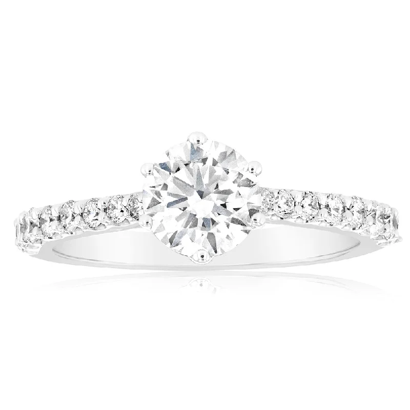 Huge Savings On Timeless Jewelry Collections Luminesce Lab Grown 1 Carat Diamond Ring in 18ct White Gold