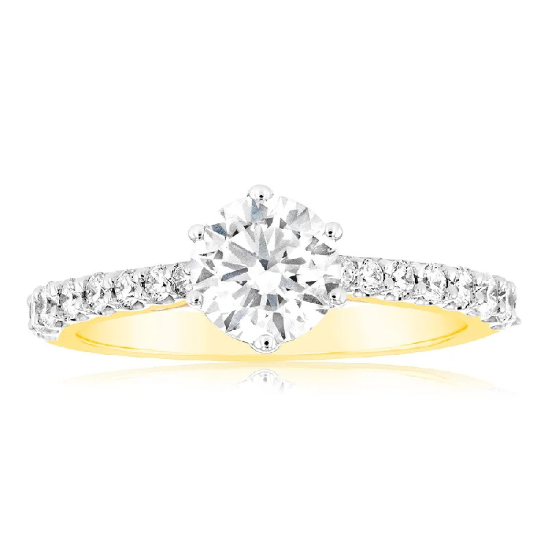 Last Chance To Shop High-End Jewelry At Markdown Prices Luminesce Lab Grown 1 Carat Fancy Diamond Ring in 18ct Yellow Gold