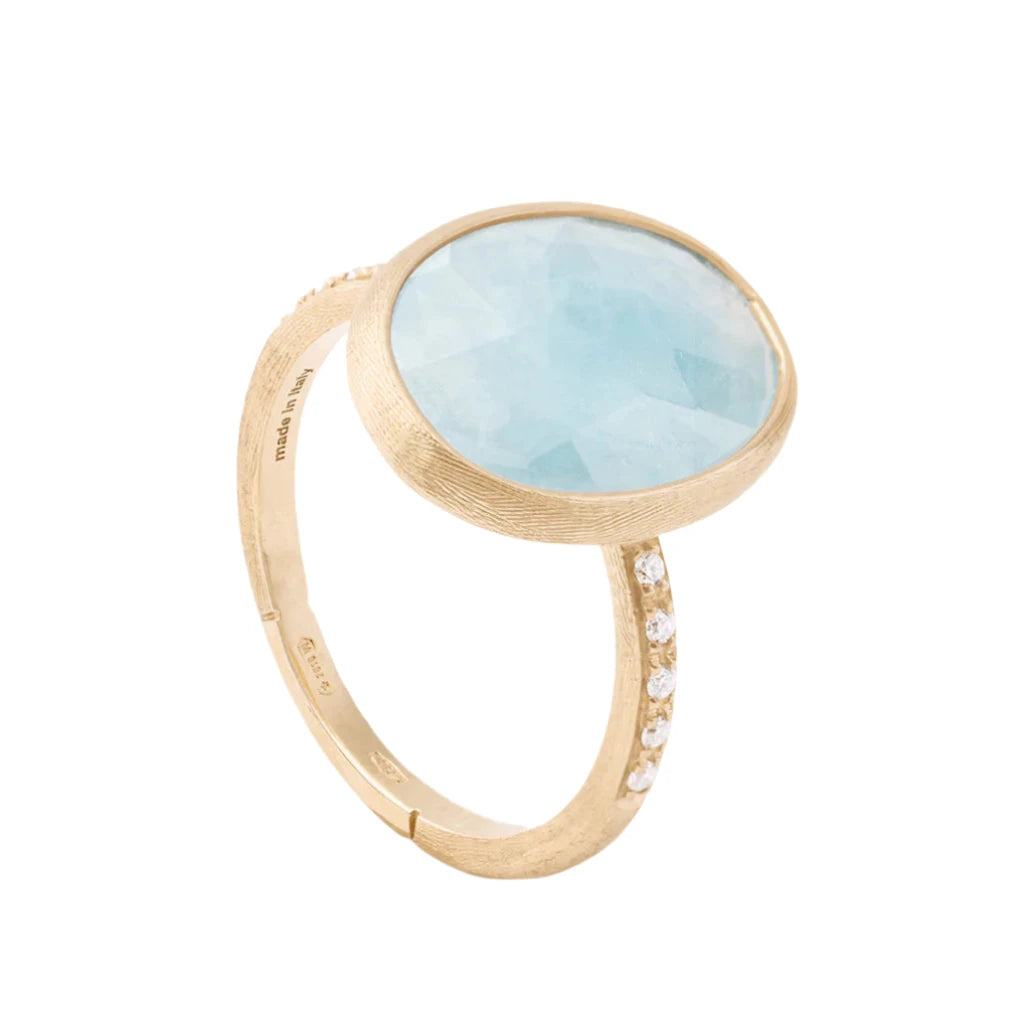 Luxury Jewelry Sale – Sparkle For Less Marco Bicego® Siviglia Collection Aqua & Diamond Side Stone Ring