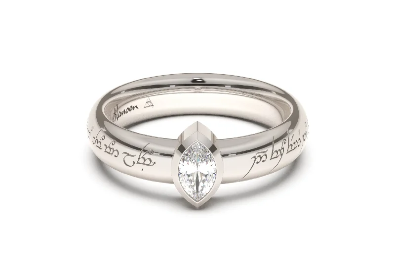 Shine Without Limits – Jewelry Sale Happening Now Marquise Modern Elvish Engagement Ring, White Gold & Platinum