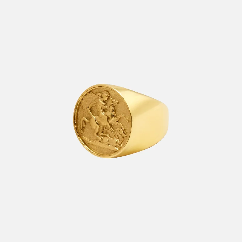 Get The Sparkle You Love At Prices You Adore "MEDALLION" RING - GOLD