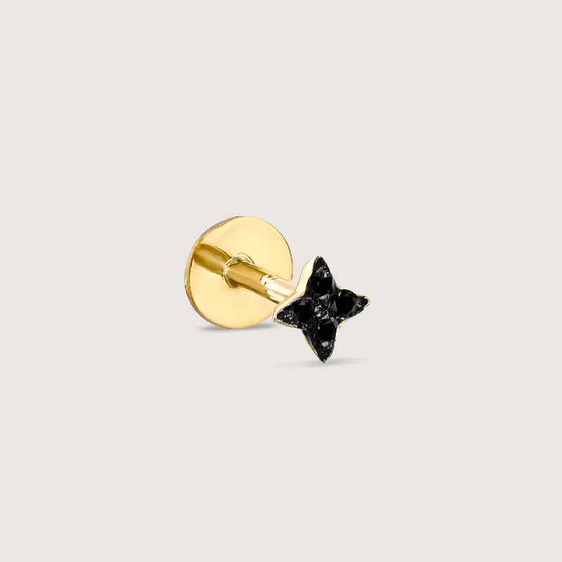Affordable Gold-Plated Jewelry For Modern Fashion Mini Venus Piercing Gold Earring Black Diamonds