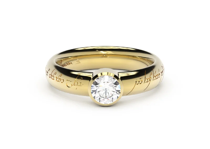 Your Dream Jewelry At Dream Prices Modern Elvish Engagement Ring, Yellow Gold