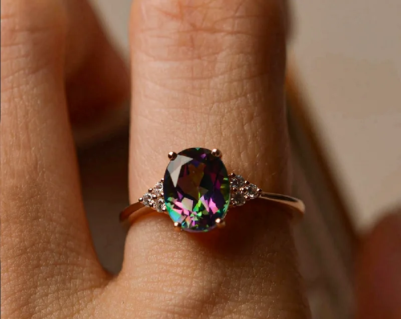 Clearance Sale On High-End Jewelry Collections Promise Mystic Topaz Stone Ring
