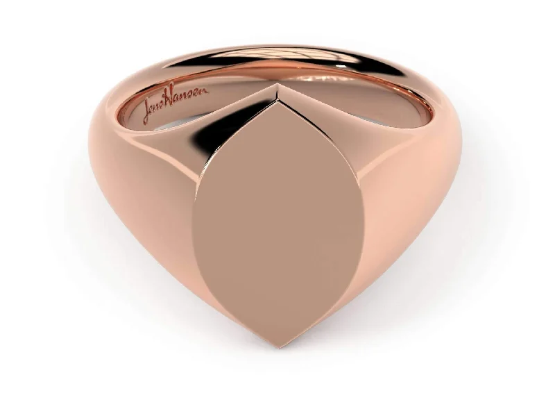 Fashion-Forward Jewelry At Exclusive Discounts Navette Signet Ring, Red Gold